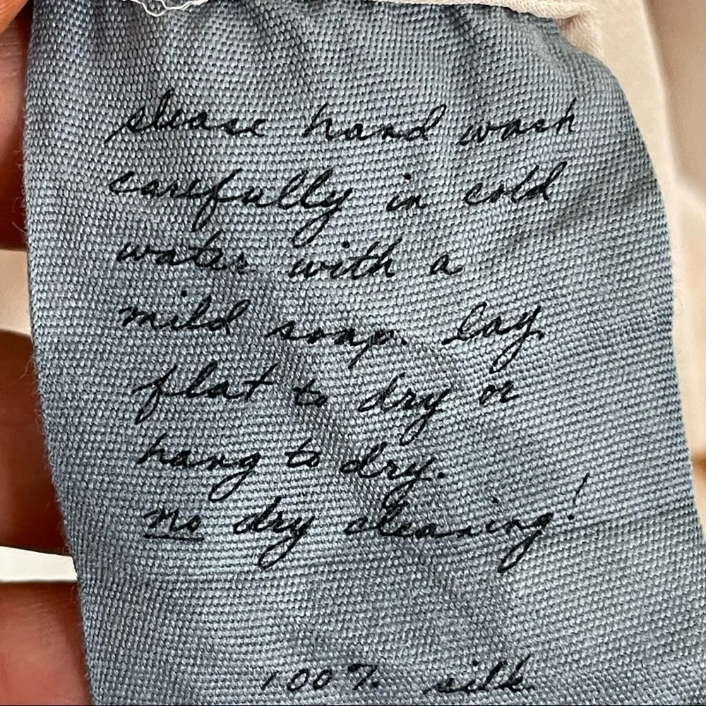 Raquel Allegra 100% Silk Blouse Tie Dye Ink Blot Size 1 Made in LA Nude Neutral - Picture 14 of 16